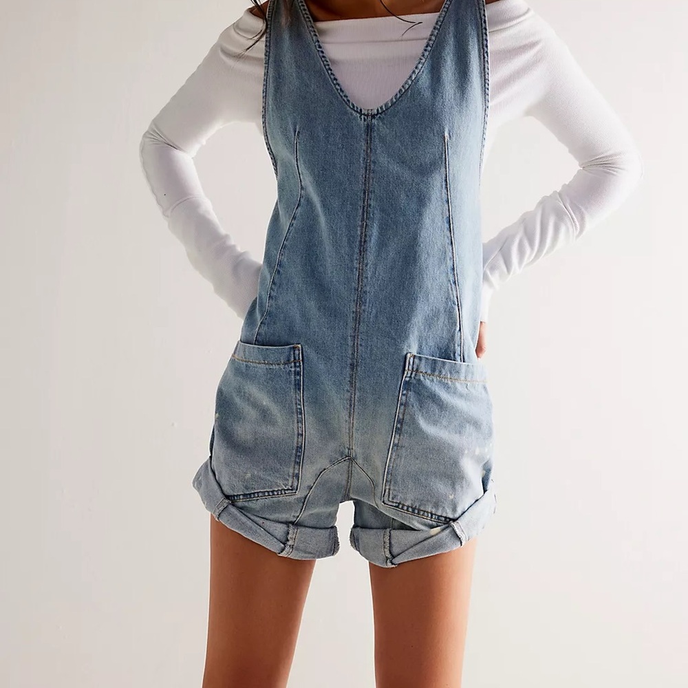 We the Free High Roller Denim Overalls